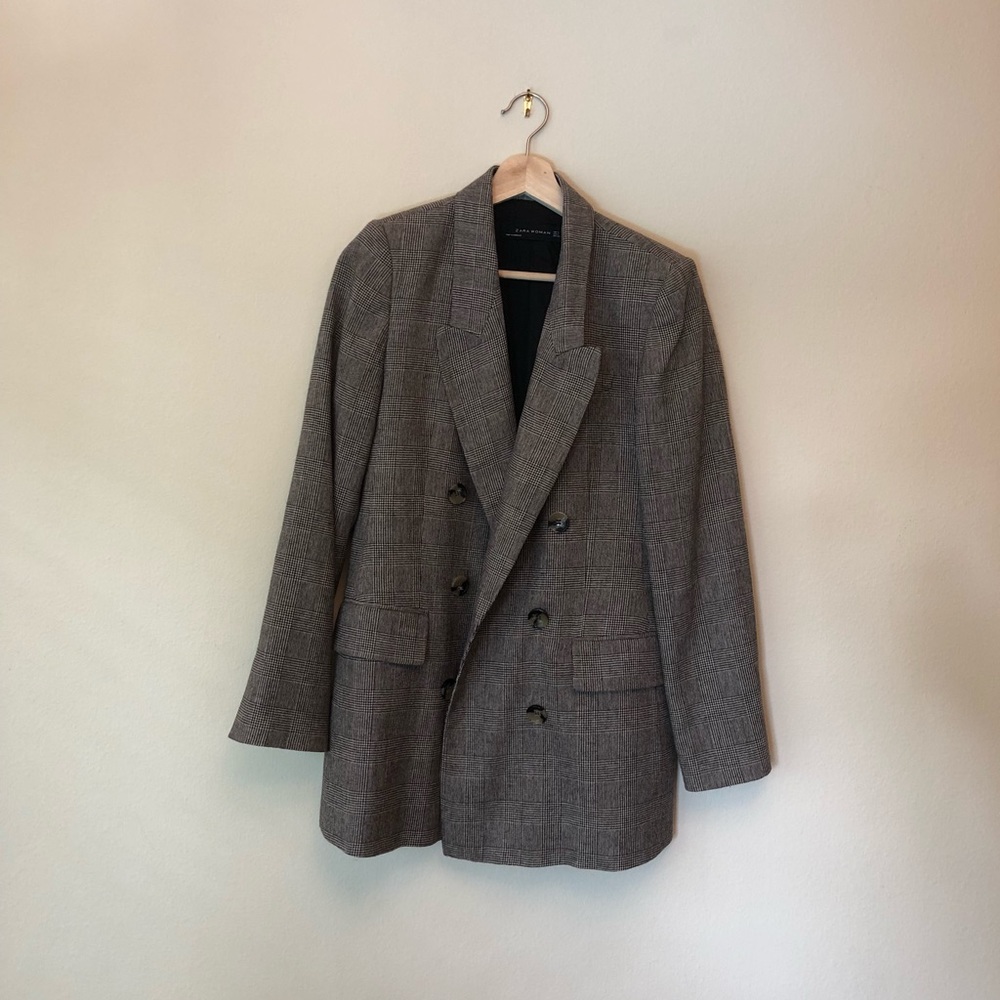 Zara checked wool blazer